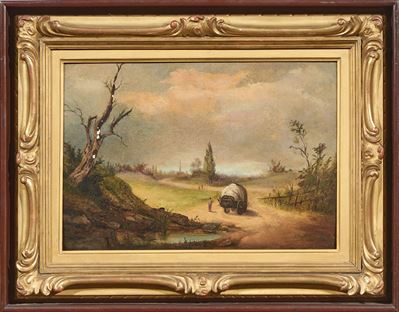 Paesaggio con Carro e Figure
