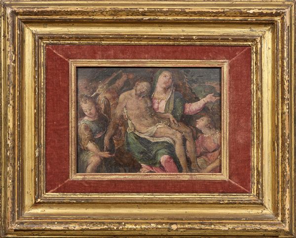 Scuola fiamminga fine XVI secolo - Pietà