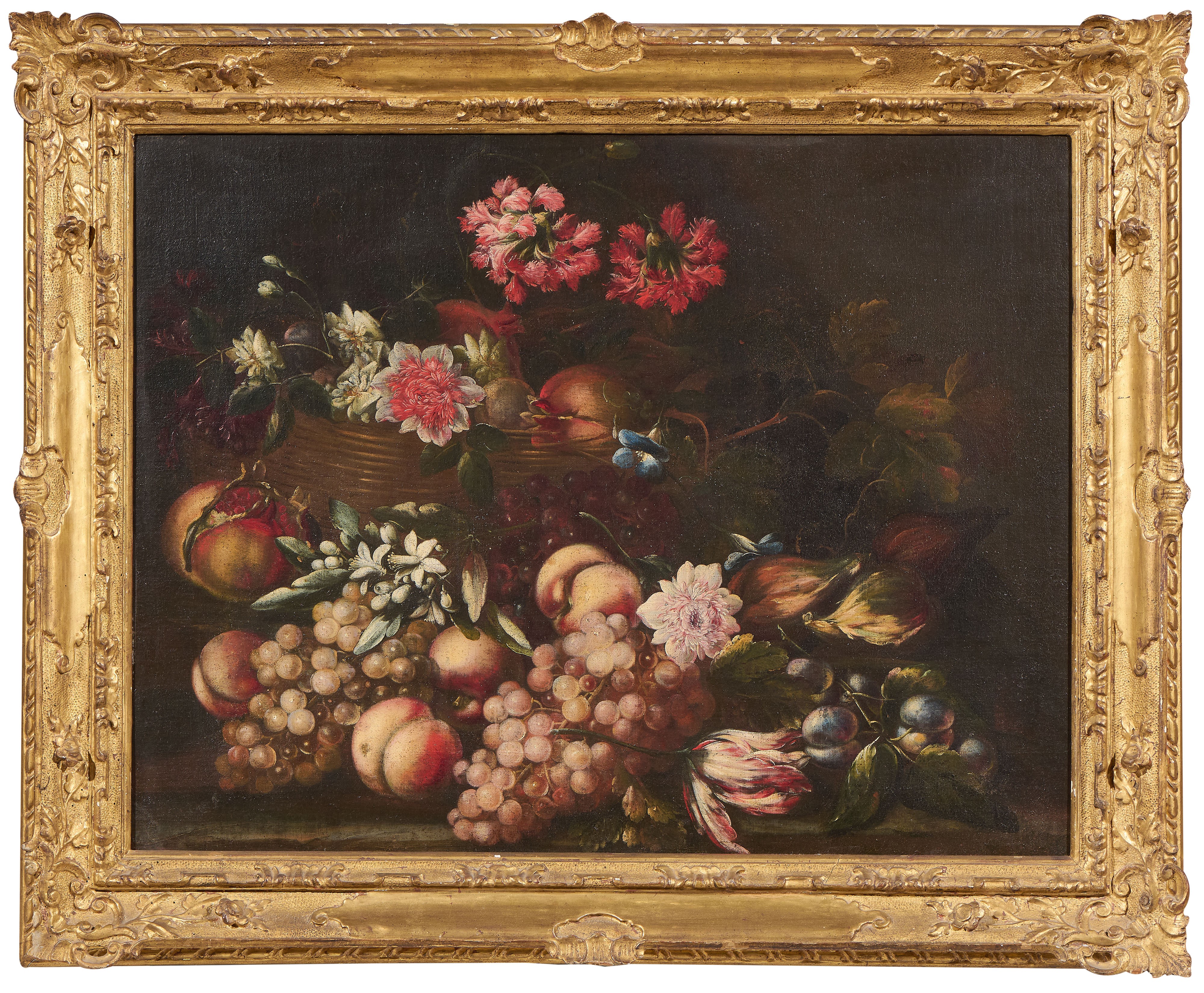 Scuola Lombarda del XVII Secolo - Ignoto, Natura morta con asparagi e fiori; ignoto, Natura morta...