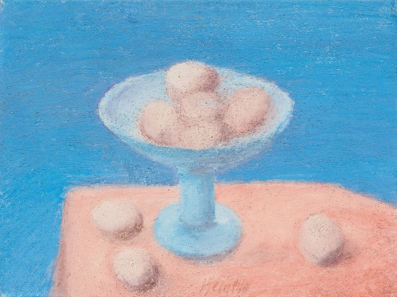 Franco Beraldo - Natura morta blu, affresco su tela