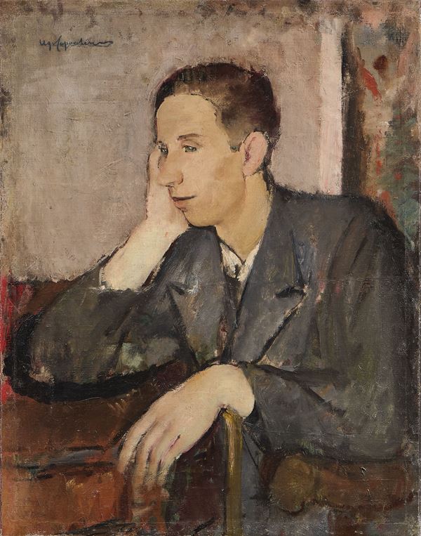Ugo Capocchini : Ritratto di Mario Di Prete  (1933)  - Olio su tela - Auction Parade - Modern, Contemporary and Graphic Art - Casa d'aste Farsettiarte