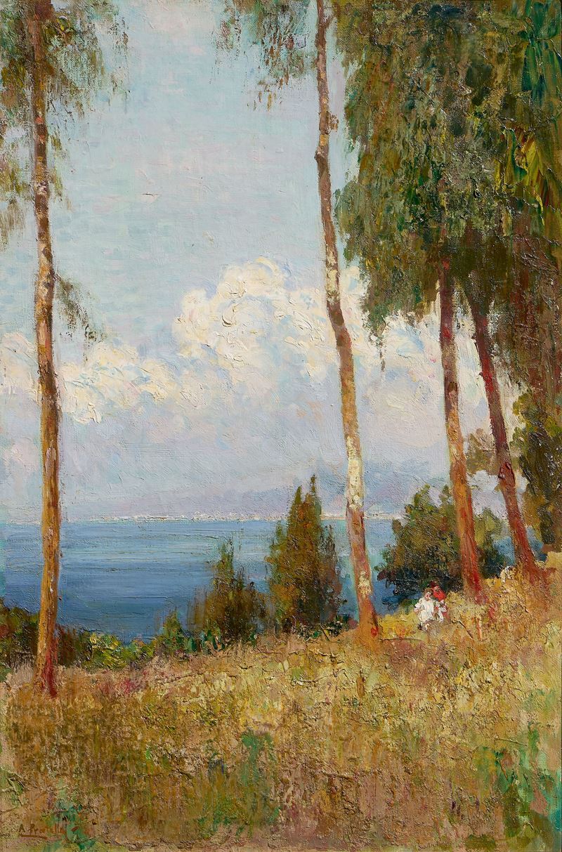 Attilio Pratella - Paesaggio, olio su tela