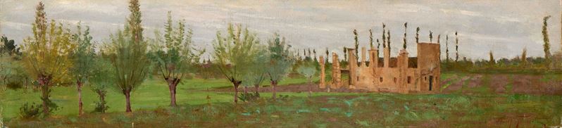 Adolfo Tommasi - Ruderi, olio su tela
