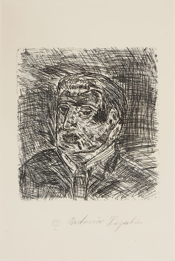 Antonio Ligabue : Autoritratto  (1978)  - Acquaforte, es. XXI/L - Auction Parade - Modern, Contemporary and Graphic Art - Casa d'aste Farsettiarte
