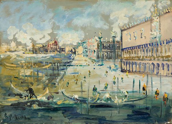 Emanuele Cappello : Venezia  - Olio su tela - Auction Parade - Modern, Contemporary and Graphic Art - Casa d'aste Farsettiarte