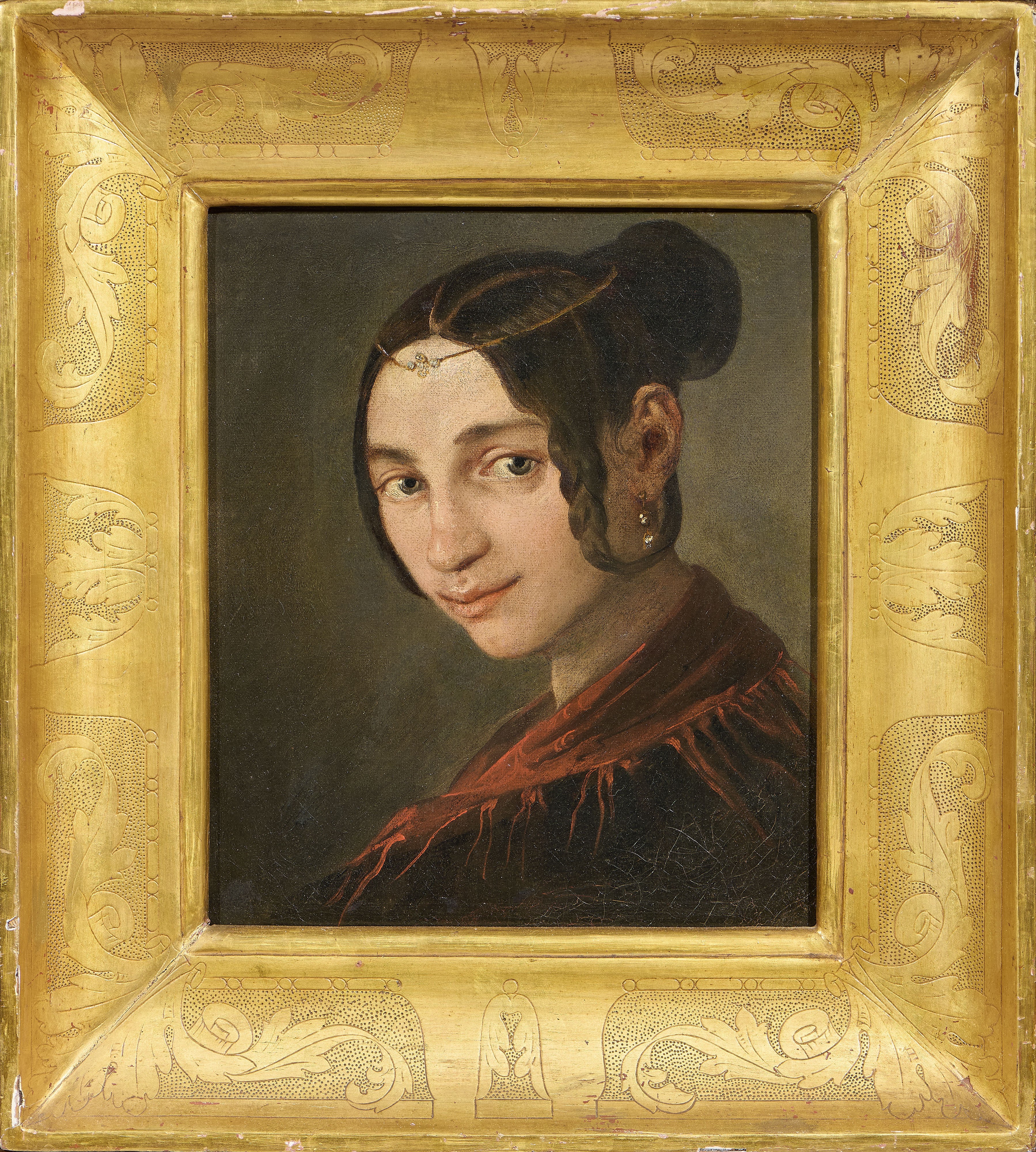 Scuola Lombarda del XIX Secolo - Ritratti, olio su tela (Ritratto di uomo con barba; Ritratto di ...