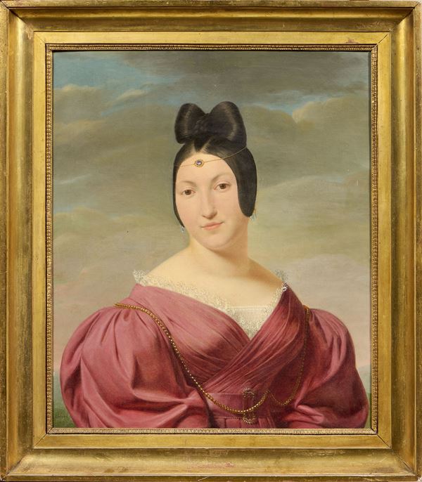 Antoine-Charles-Th&amp;#233;rese Borel : Ritratto di giovane signora  (1832)  - Olio su tela - Auction Old Masters &amp; 19th-20th Century Paintings - Casa d'aste Farsettiarte