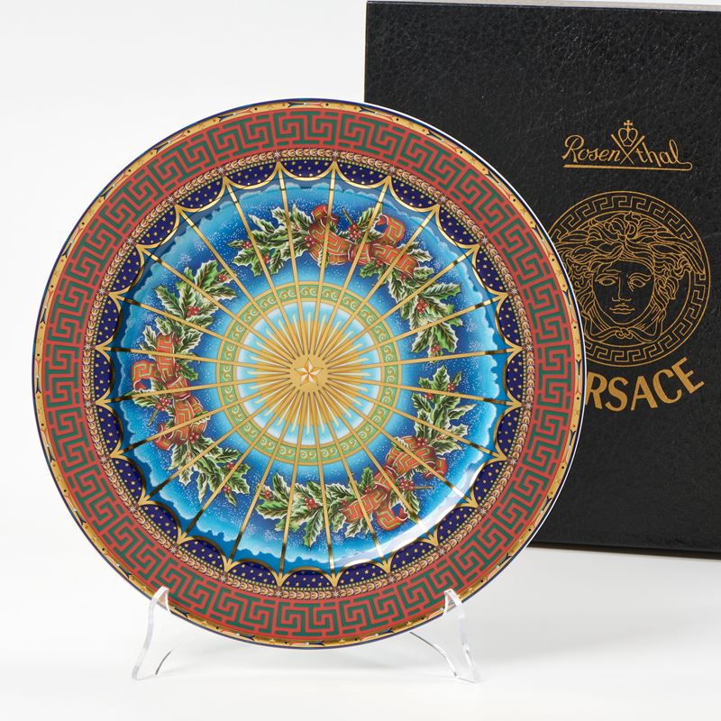 Versace x Rosenthal, Piatto di Natale in porcellana policroma (collezione “Silent night”)
