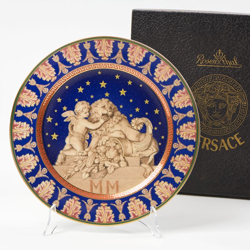 Versace by Rosenthal, Piatto da Natale in porcellana policroma (Collezione Christmastide), 2000