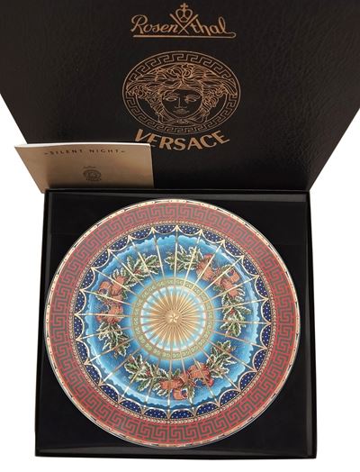 Versace by Rosenthal, Piatto di Natale in porcellana policroma (collezione “Silent night”), 1999