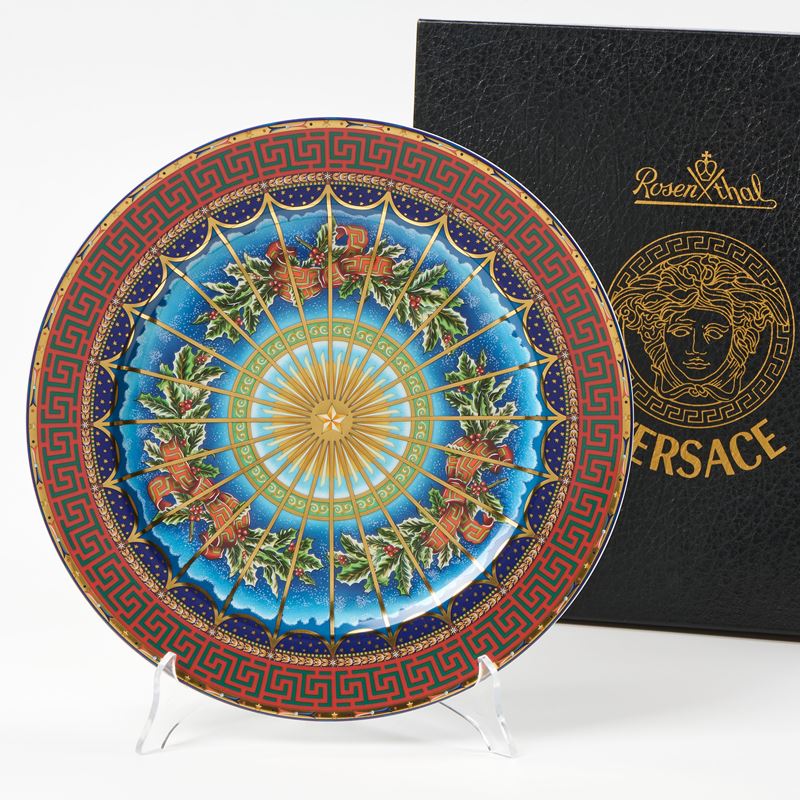 Versace by Rosenthal, Piatto di Natale in porcellana policroma (collezione “Silent night”), 1999