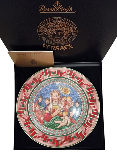 Versace (by Rosenthal), Piatto “Natale”, porcellana policroma, 2001