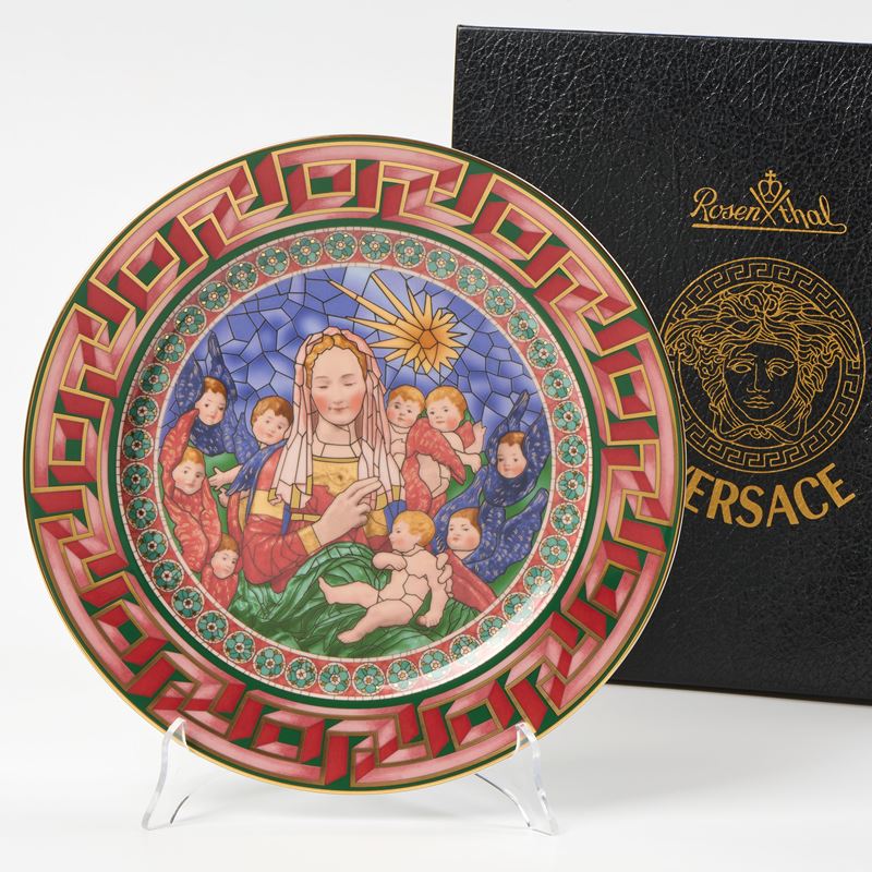 Versace (by Rosenthal), Piatto “Natale”, porcellana policroma, 2001