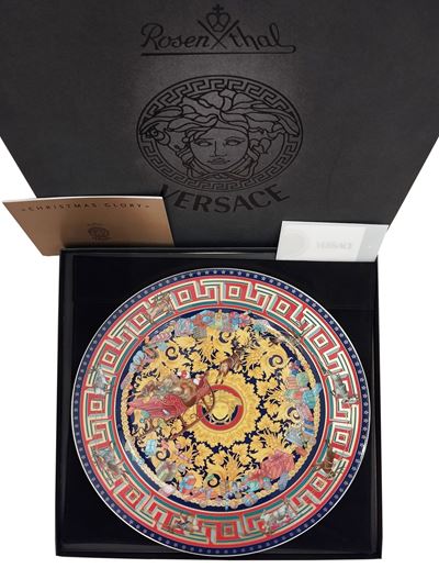Versace, Piatto di Natale “Christmas Glory” in porcellana policroma (2004)