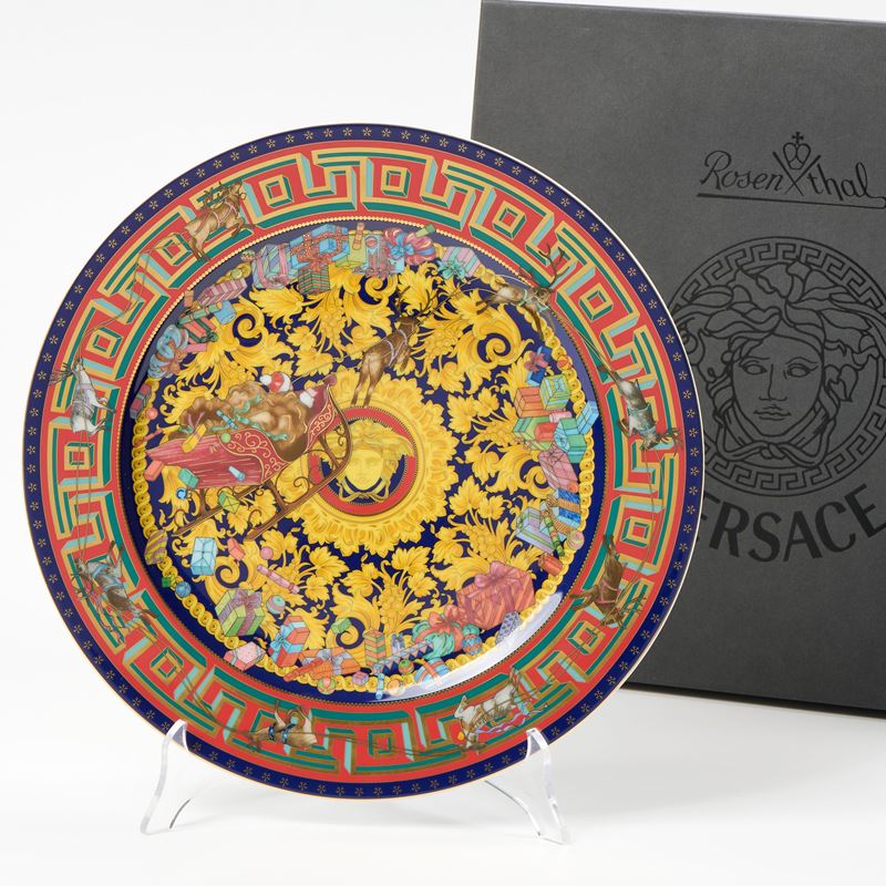 Versace, Piatto di Natale “Christmas Glory” in porcellana policroma (2004)