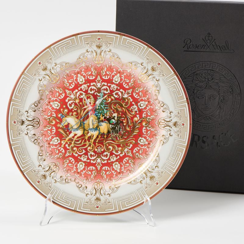 Versace by Rosenthal, Piatto da collezione «Christmas Chariot» in porcellana policroma