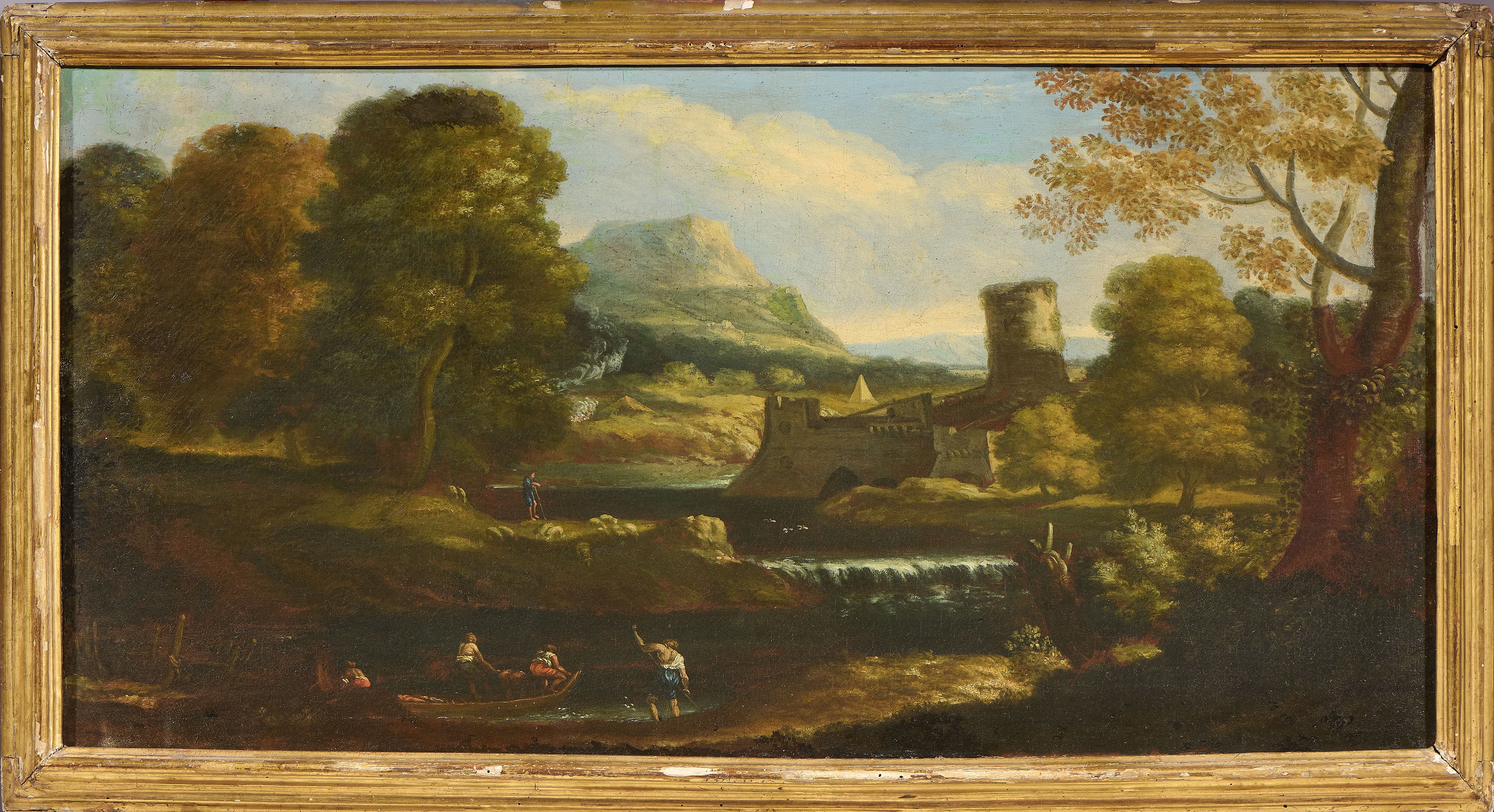 Scuola Romana Fine XVIII Secolo - «paesaggio Fluviale con Pastori e Piramide sullo Sfondo» e «pae...