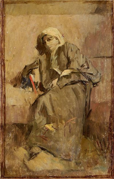 D. Morelli, Figura, olio su cartone