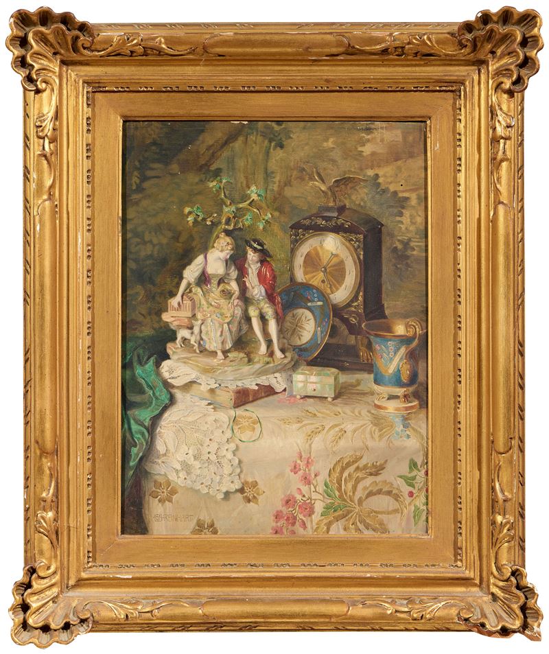 Lea Reinhart - Natura morta, olio su tavola