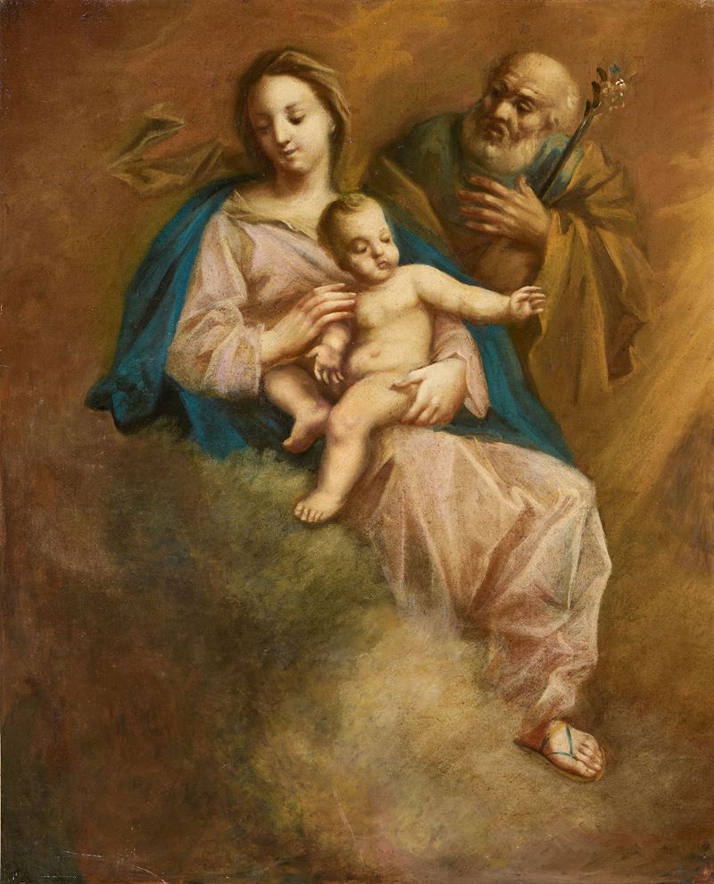Scuola Italiana del XVII Secolo - Madonna Col Bambino e San Giovanni