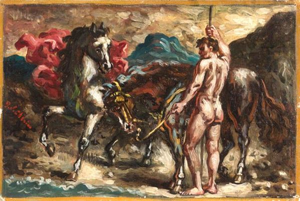 Giorgio de Chirico - Cavalli e guerriero