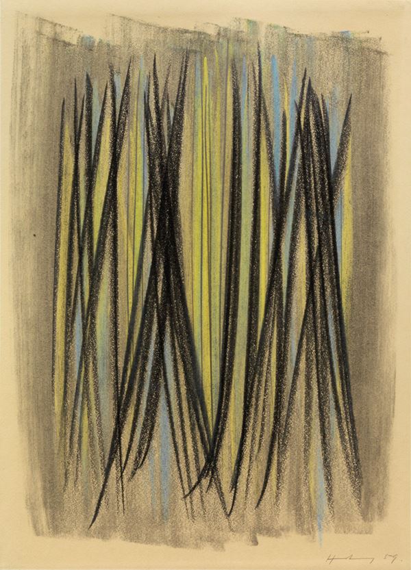 Hans Hartung : P 1959-102  (1959)  - Pastello su cartoncino - Auction CONTEMPORARY ART - I - Casa d'aste Farsettiarte