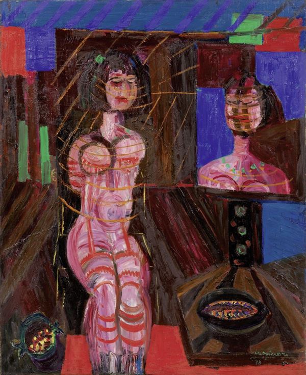 Bruno Cassinari : Il richiamo della luce (Lo specchio; Rappel de la lumiére)  (1970)  - Olio su tela - Asta ARTE CONTEMPORANEA - I - Casa d'aste Farsettiarte