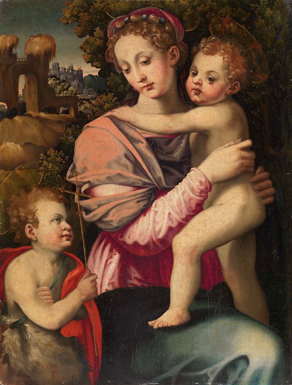Michele Tosini, detto Michele di Ridolfo del Ghirlandaio - Madonna con Bambino e San Giovannino