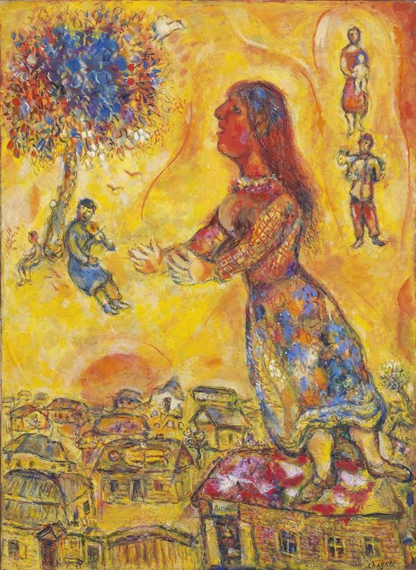 Marc Chagall - Arbre et maisons