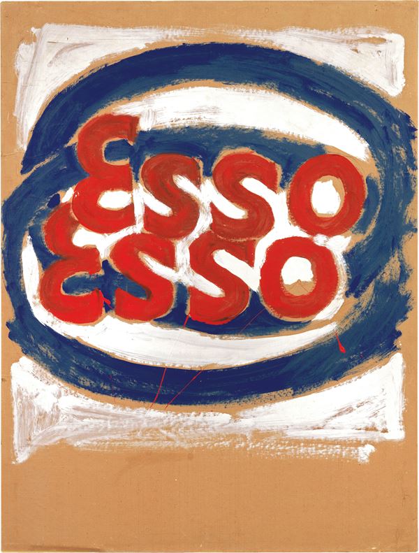 Mario Schifano : Esso  - Smalto su carta applicata su tela - Auction CONTEMPORARY ART - I - Casa d'aste Farsettiarte