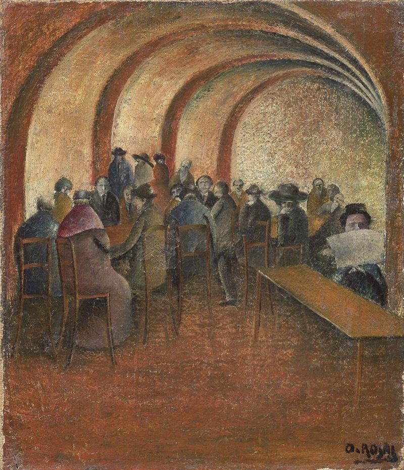 Ottone Rosai - Interno di Caffè