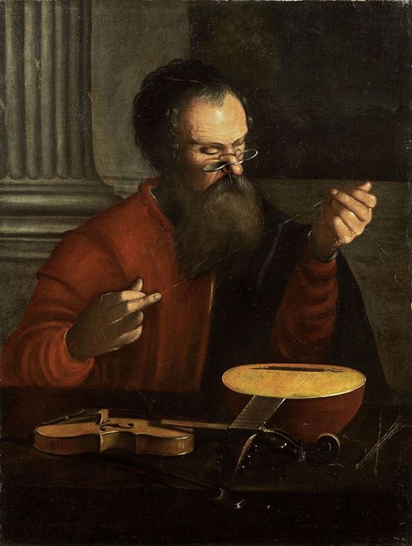Pietro Paolini - Vecchio che accorda il liuto