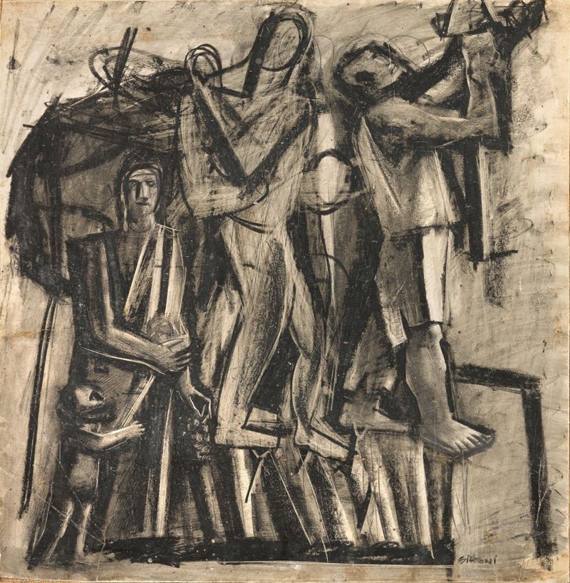 Mario Sironi - Studio per il Mosaico «L'italia Corporativa»