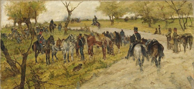 Giovanni Fattori - Bivacco di Militari e Cavalli (alle Manovre)