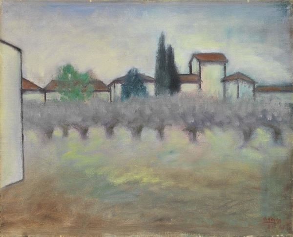 Ottone Rosai : Paesaggio toscano  (1941)  - Olio su tela - Asta ARTE MODERNA - II - Casa d'aste Farsettiarte