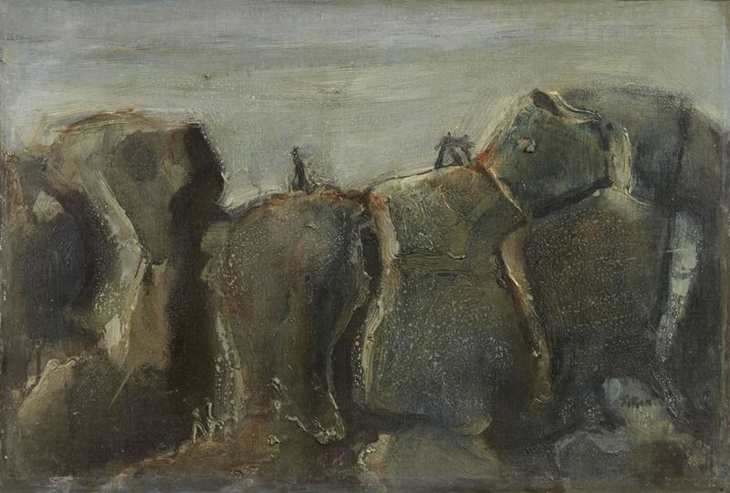 Mario Sironi - Composizione con Rocce e Figure