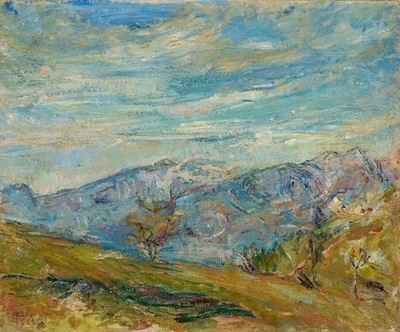 Paesaggio a Rovetta, olio su tela