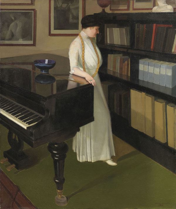 Oscar Ghiglia - La signora Ojetti al pianoforte