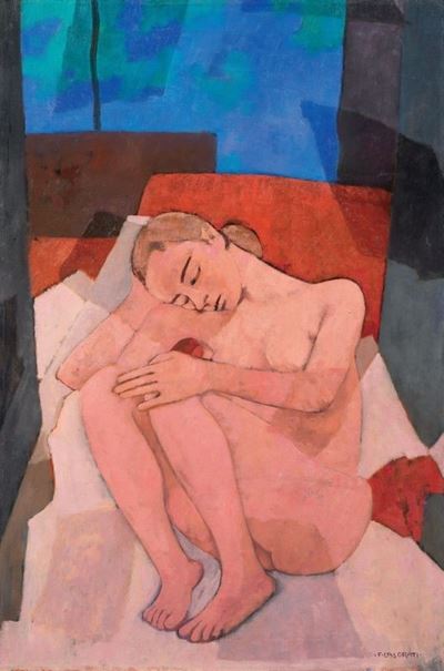 Nudo Rosa Accovacciato