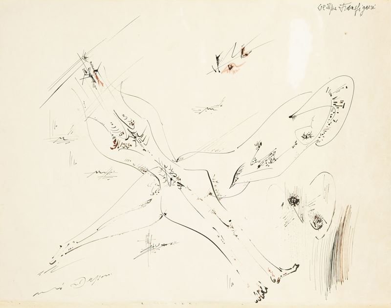 André Masson - Oedipe transfiguré, china su carta