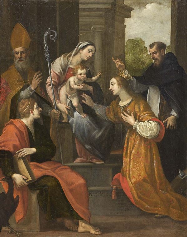 Jacopo Confortini (attr. a) - Matrimonio mistico di Santa Caterina e Santi