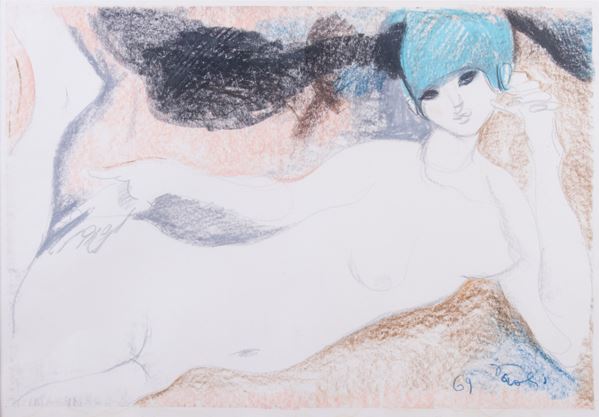 Bruno Paoli : Nudo  (1969)  - Pastelli su carta - Asta PARADE III - ARTE MODERNA, CONTEMPORANEA E GRAFICA - Casa d'aste Farsettiarte