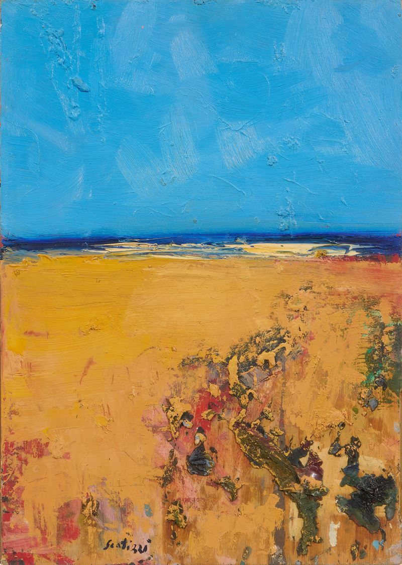Sergio Scatizzi - Marina, olio su tavola