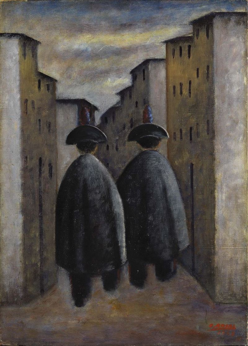 Ottone Rosai - Carabinieri in Via Toscanella