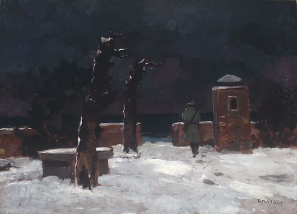 Renato Natali - Nevicata con garitta