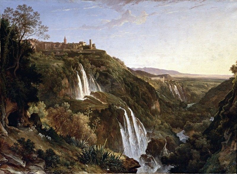 Hendrik Voogd (attr. A) - Veduta delle Grandi e Piccole Cascatelle di Tivoli