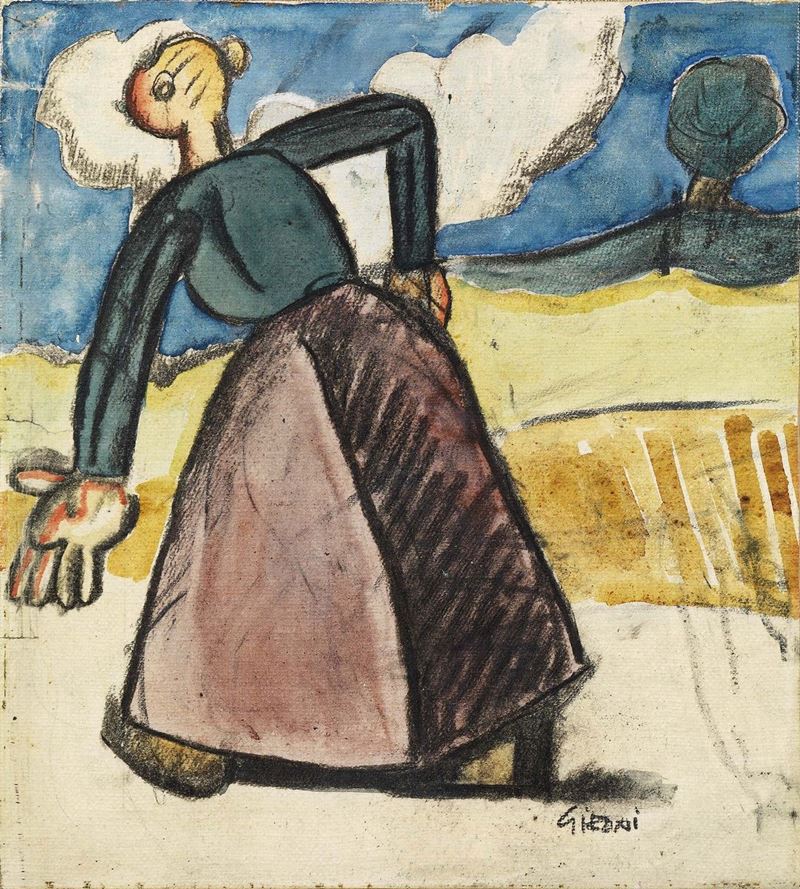 Mario Sironi - Paesaggio con Figura Femminile