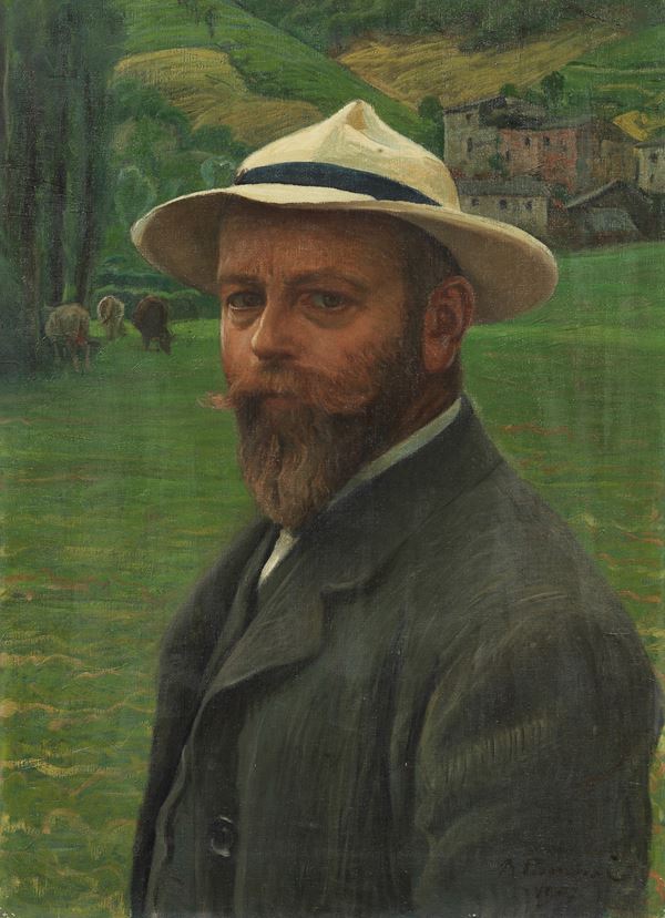 Ruggero Panerai : Autoritratto  (1907)  - Olio su tela - Asta Dipinti e Sculture del XIX e XX secolo - Casa d'aste Farsettiarte