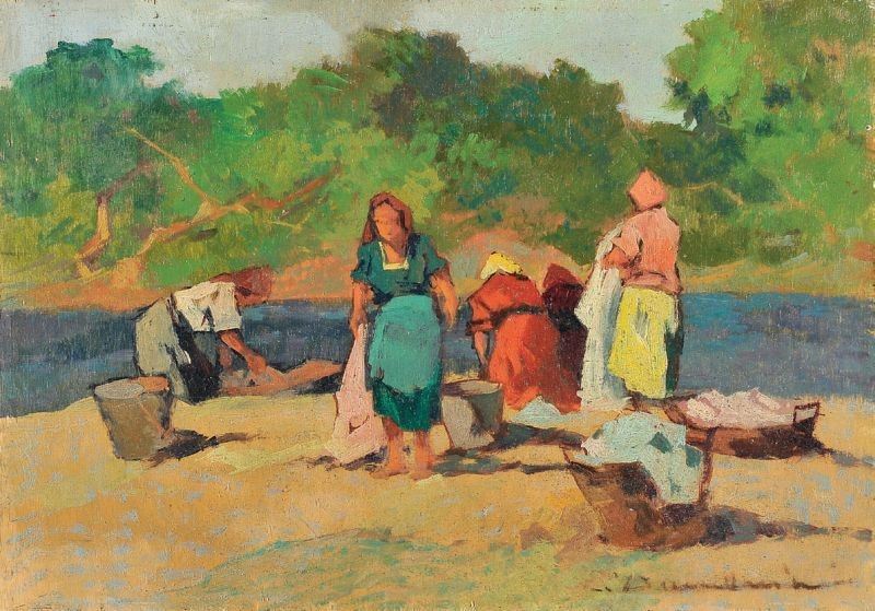 Carlo Domenici - Lavandaie al Fiume