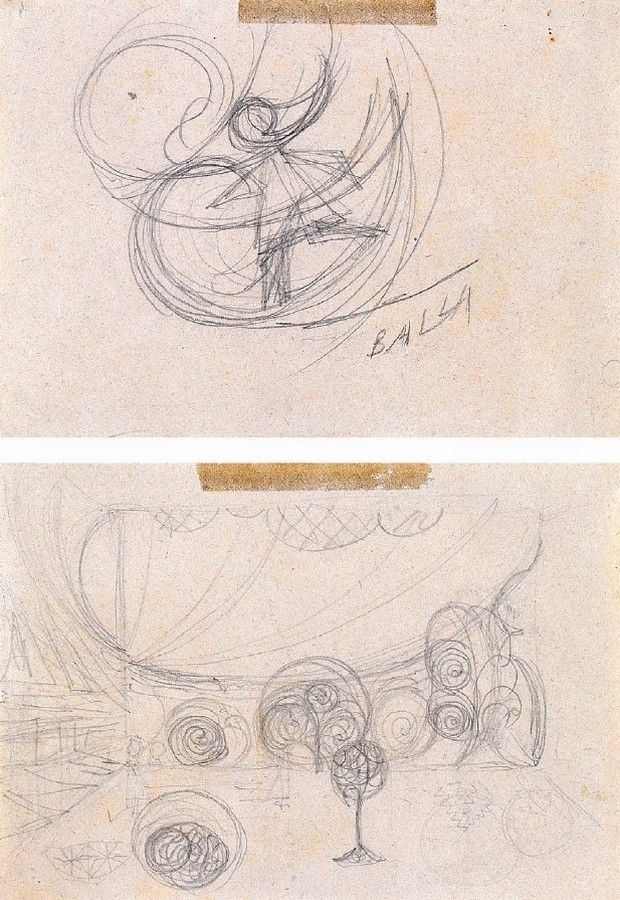 Giacomo Balla - «studio per Paesaggio» e «bambina con Cerchio»
